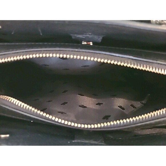 Kate Spade Leila Black Leather Medium Triple Compartment Satchel crossbody Bag - Picture 8 of 14